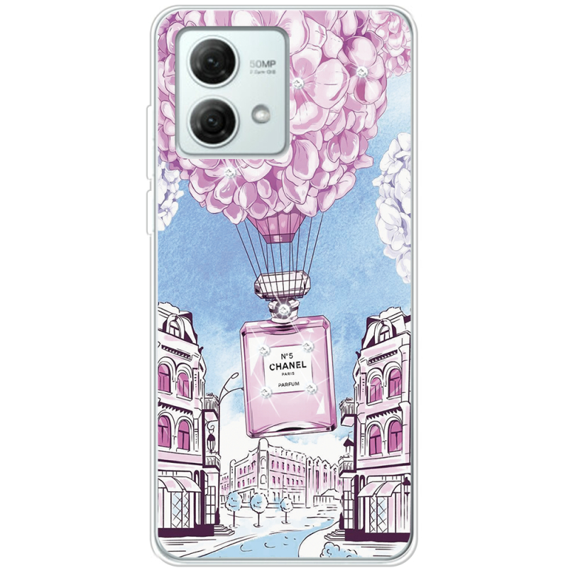 Чехол со стразами Motorola G84 Perfume bottle