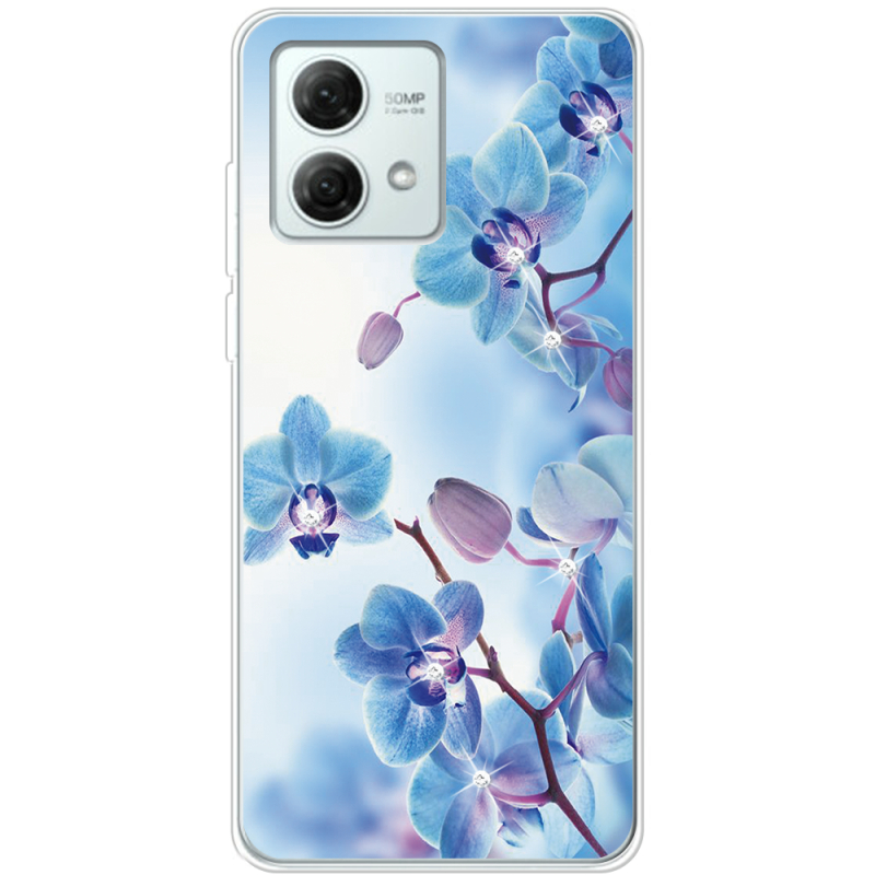 Чехол со стразами Motorola G84 Orchids