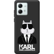 Черный чехол BoxFace Motorola G84 Cat in Black