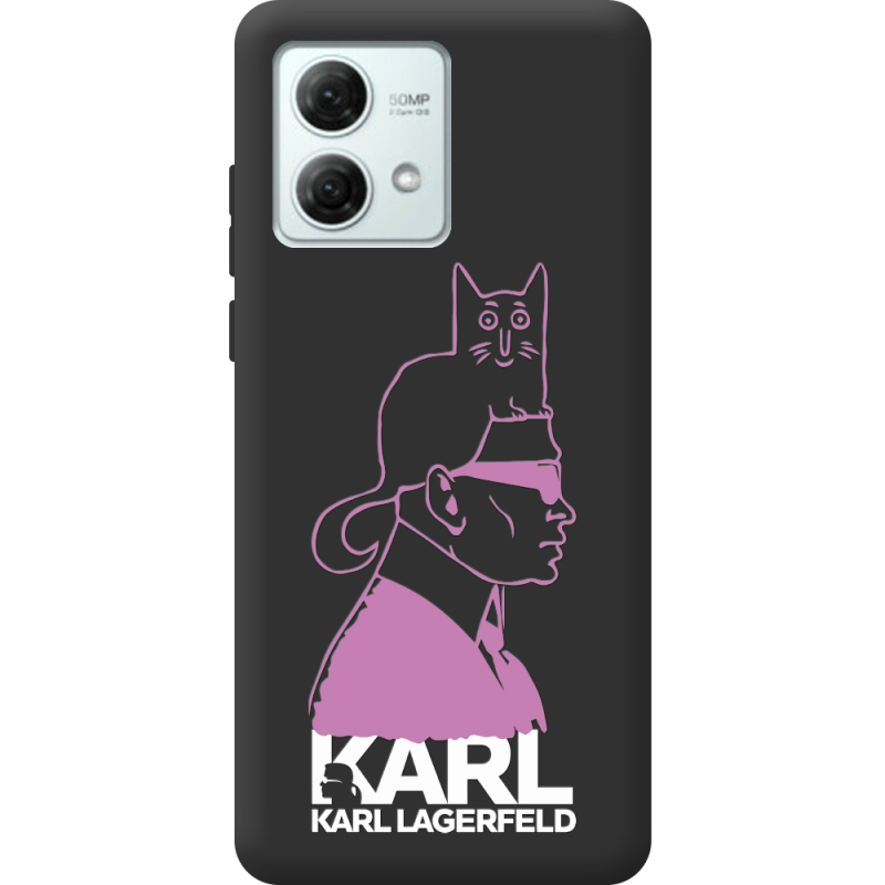 Черный чехол BoxFace Motorola G84 Pink Karl