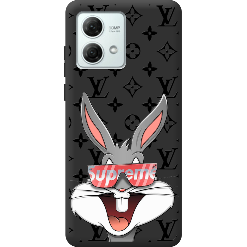 Черный чехол BoxFace Motorola G84 looney bunny