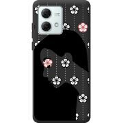 Черный чехол BoxFace Motorola G84 Flower Hair