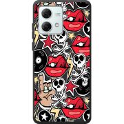 Черный чехол BoxFace Motorola G84 Rock Graffiti