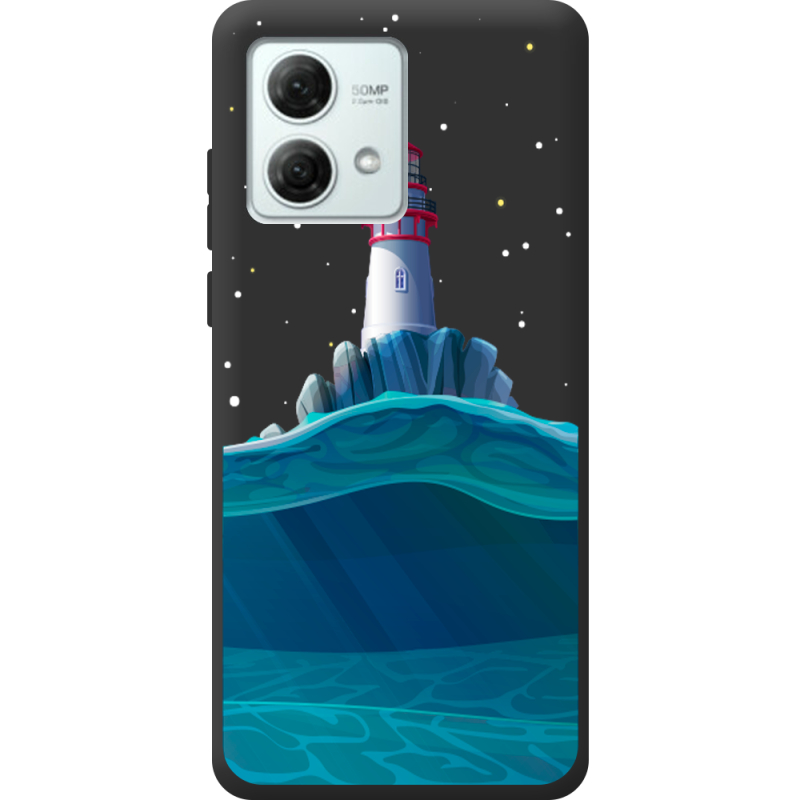 Черный чехол BoxFace Motorola G84 Lighthouse