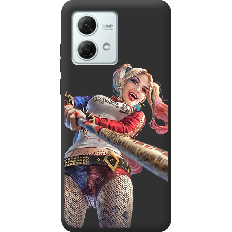 Черный чехол BoxFace Motorola G84 Happy Harley Quinn