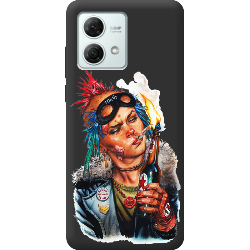 Черный чехол BoxFace Motorola G84 Tanker Girl