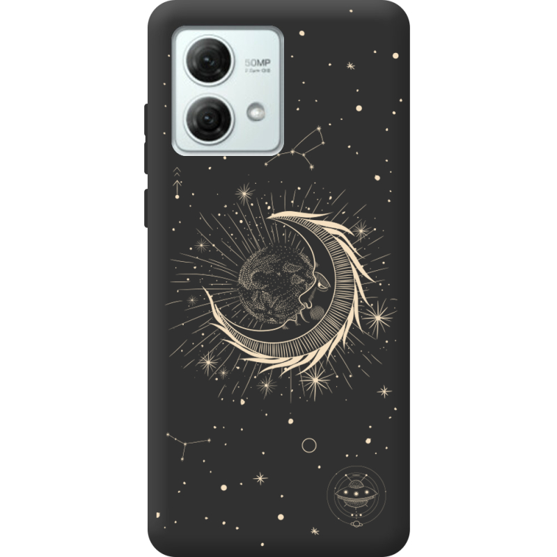 Черный чехол BoxFace Motorola G84 Moon