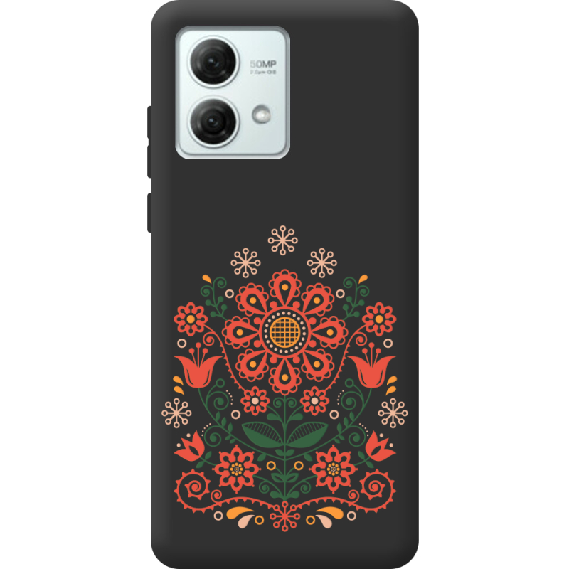 Черный чехол BoxFace Motorola G84 Ukrainian Ornament