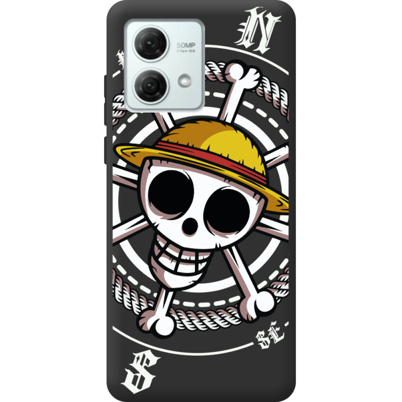 Черный чехол BoxFace Motorola G84 One Piece Компас
