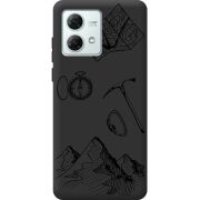 Черный чехол BoxFace Motorola G84 Mountains