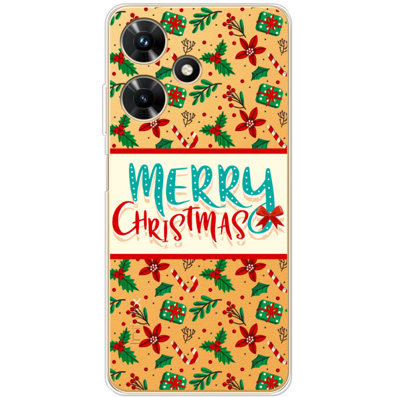 Прозрачный чехол BoxFace Infinix Hot 30i Vintage Christmas Pattern