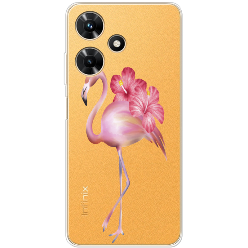 Прозрачный чехол BoxFace Infinix Hot 30i Floral Flamingo