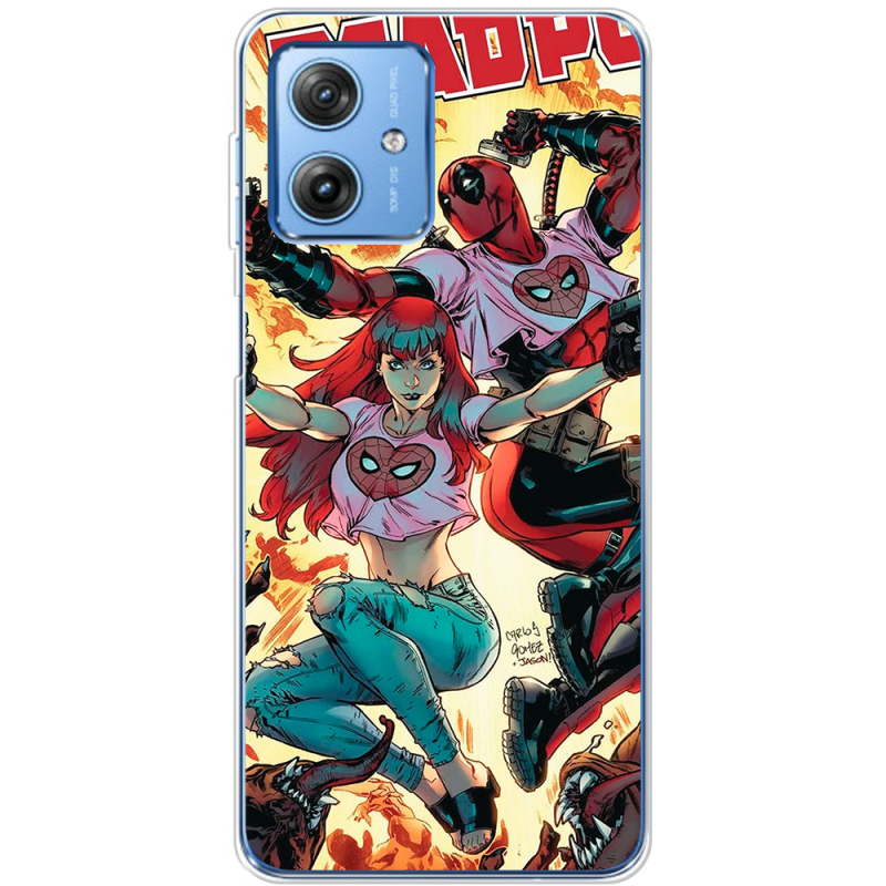 Чехол BoxFace Motorola G54 Power Deadpool and Mary Jane