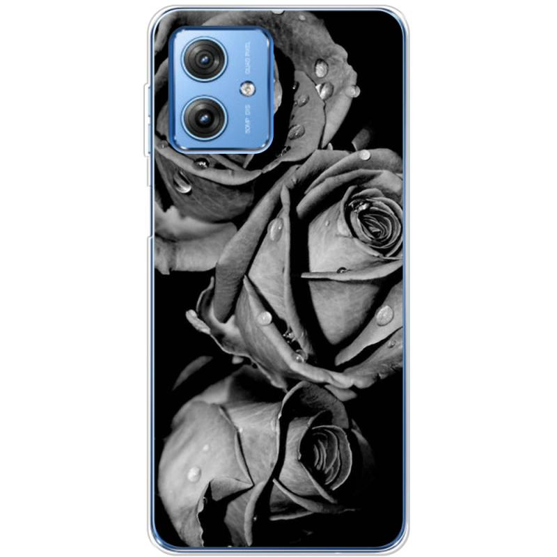 Чехол BoxFace Motorola G54 Power Black and White Roses