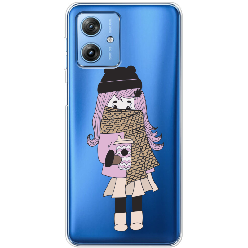 Прозрачный чехол BoxFace Motorola G54 Power Winter Morning Girl