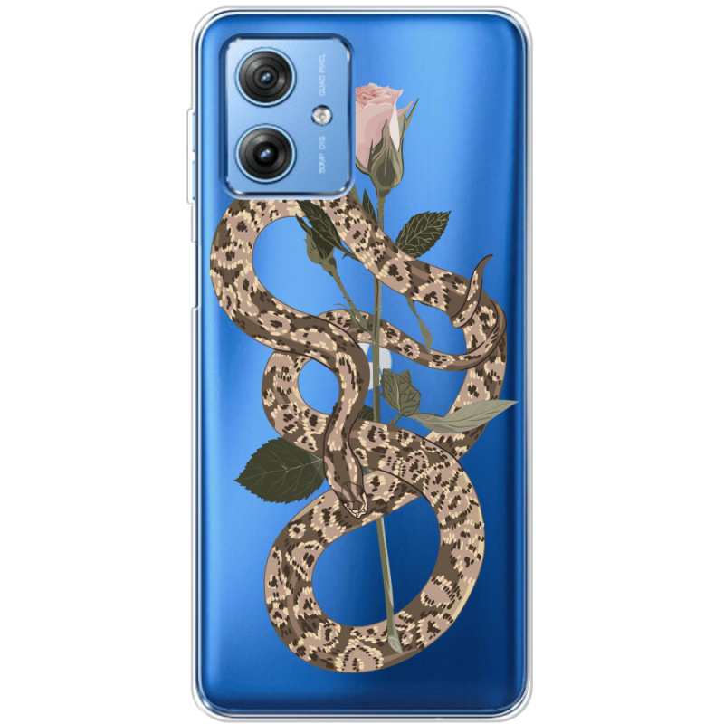 Прозрачный чехол BoxFace Motorola G54 Power Glamor Snake