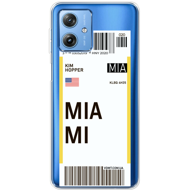 Прозрачный чехол BoxFace Motorola G54 Power Ticket Miami