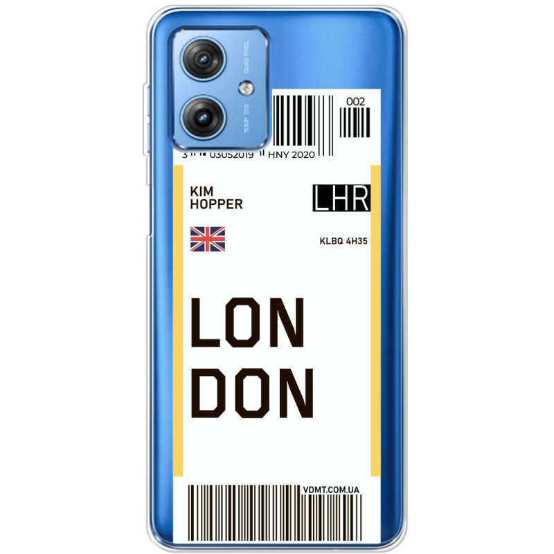 Прозрачный чехол BoxFace Motorola G54 Power Ticket London