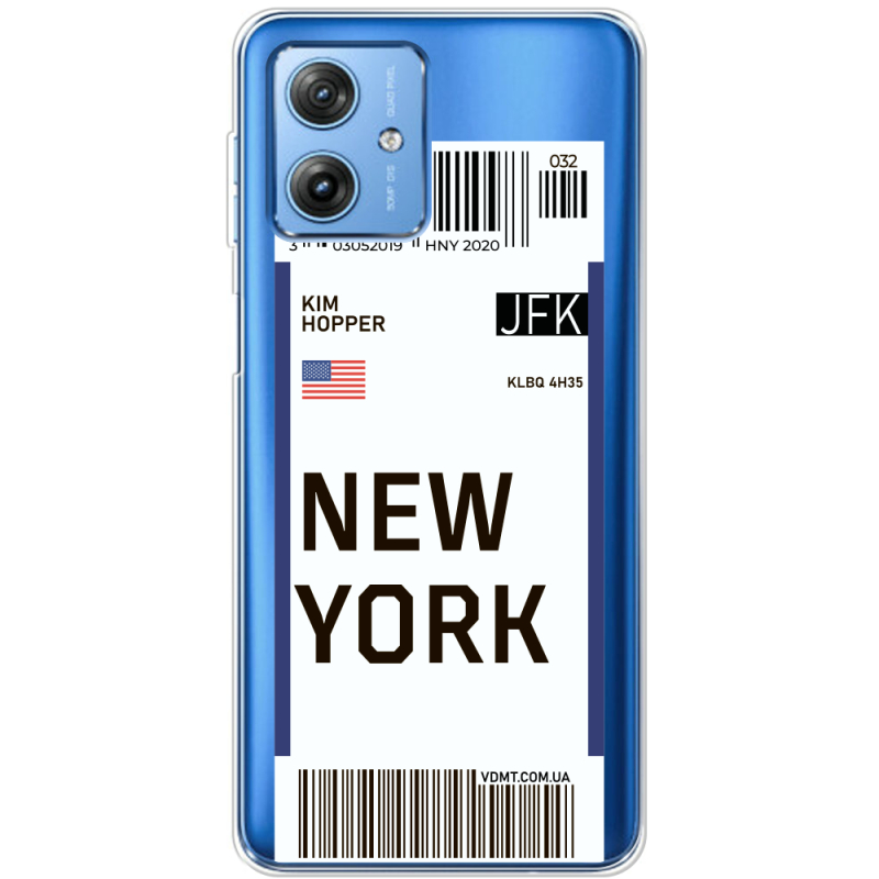 Прозрачный чехол BoxFace Motorola G54 Power Ticket New York