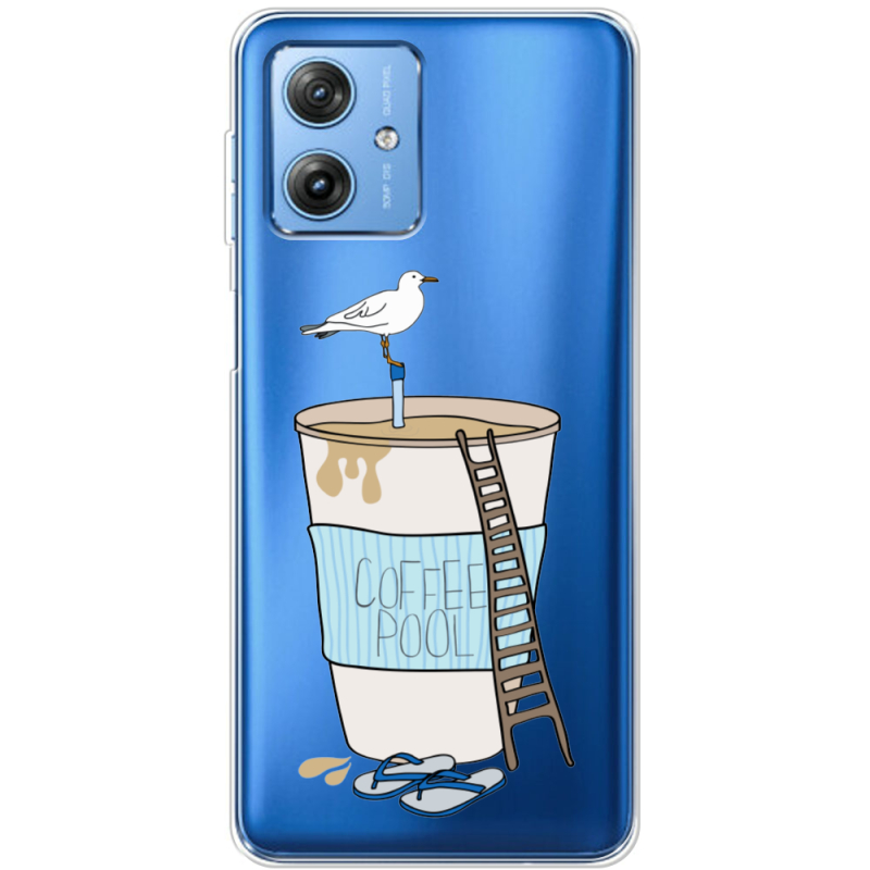 Прозрачный чехол BoxFace Motorola G54 Power Segull in Cofee Pool