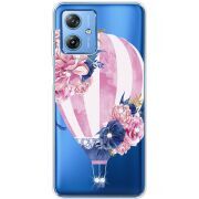 Чехол со стразами Motorola G54 Power Pink Air Baloon