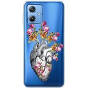Чехол со стразами Motorola G54 Power Heart