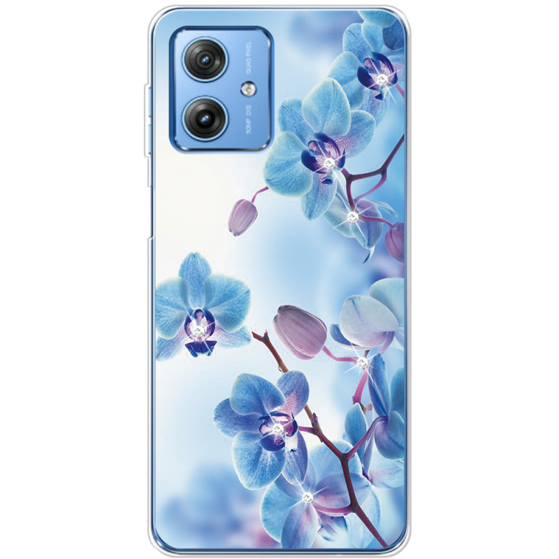 Чехол со стразами Motorola G54 Power Orchids