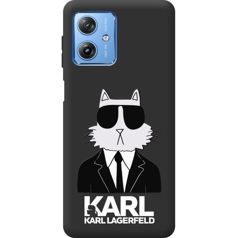 Черный чехол BoxFace Motorola G54 Power Cat in Black