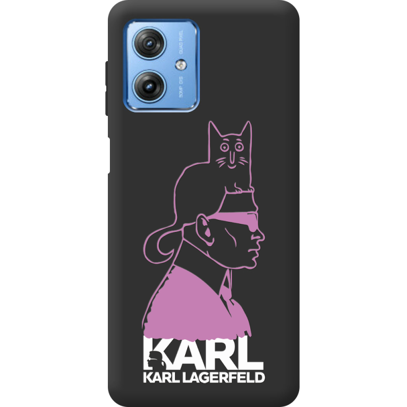 Черный чехол BoxFace Motorola G54 Power Pink Karl