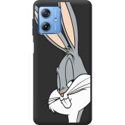 Черный чехол BoxFace Motorola G54 Power Lucky Rabbit