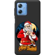 Черный чехол BoxFace Motorola G54 Power Cool Santa
