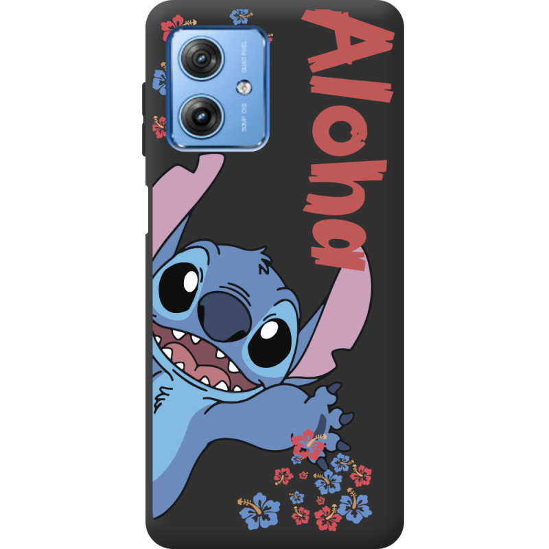 Черный чехол BoxFace Motorola G54 Power Гавайський друг Stich