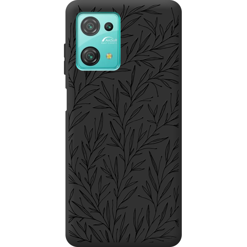 Черный чехол BoxFace Blackview Oscal C30 Leaves