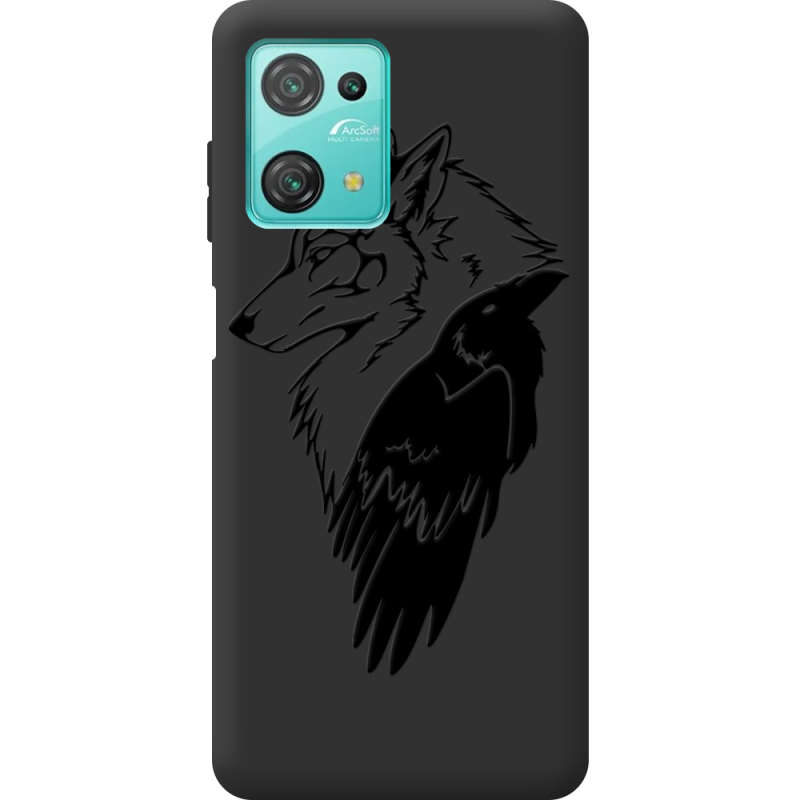 Черный чехол BoxFace Blackview Oscal C30 Wolf and Raven