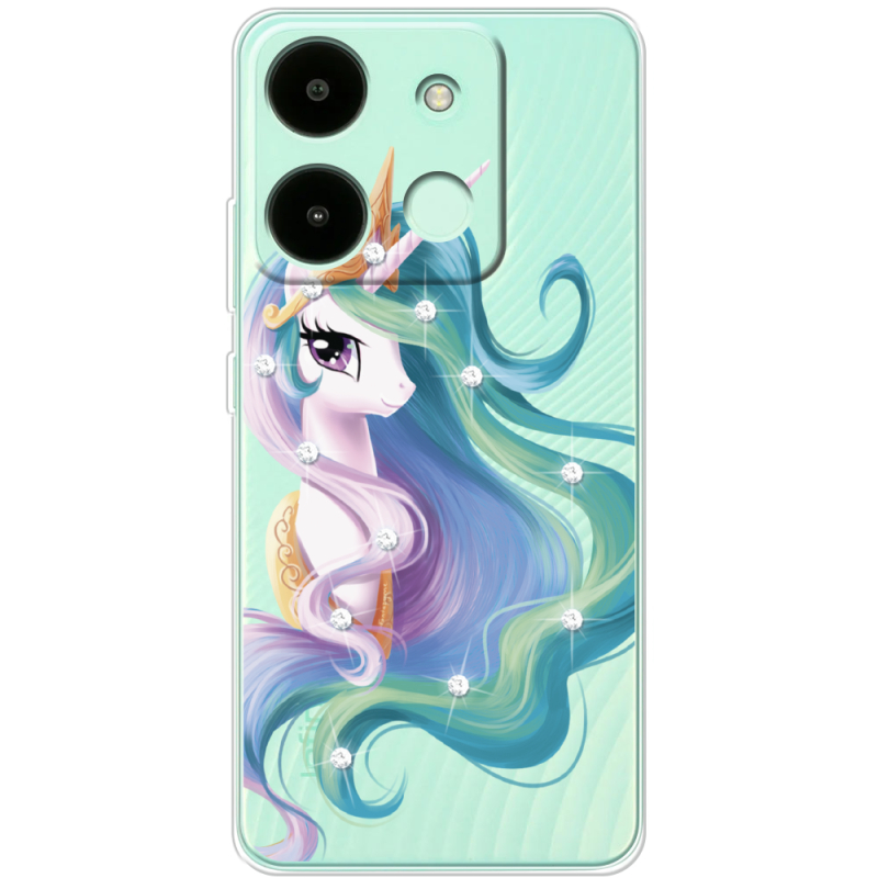 Чехол со стразами Infinix Smart 7 HD Unicorn Queen