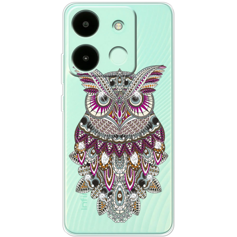 Чехол со стразами Infinix Smart 7 HD Owl
