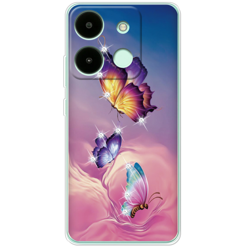 Чехол со стразами Infinix Smart 7 HD Butterflies