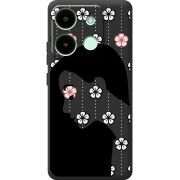 Черный чехол BoxFace Infinix Smart 7 HD Flower Hair