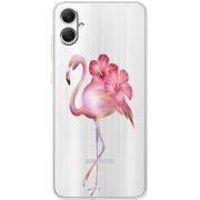 Прозрачный чехол BoxFace Samsung Galaxy A05 (A055) Floral Flamingo