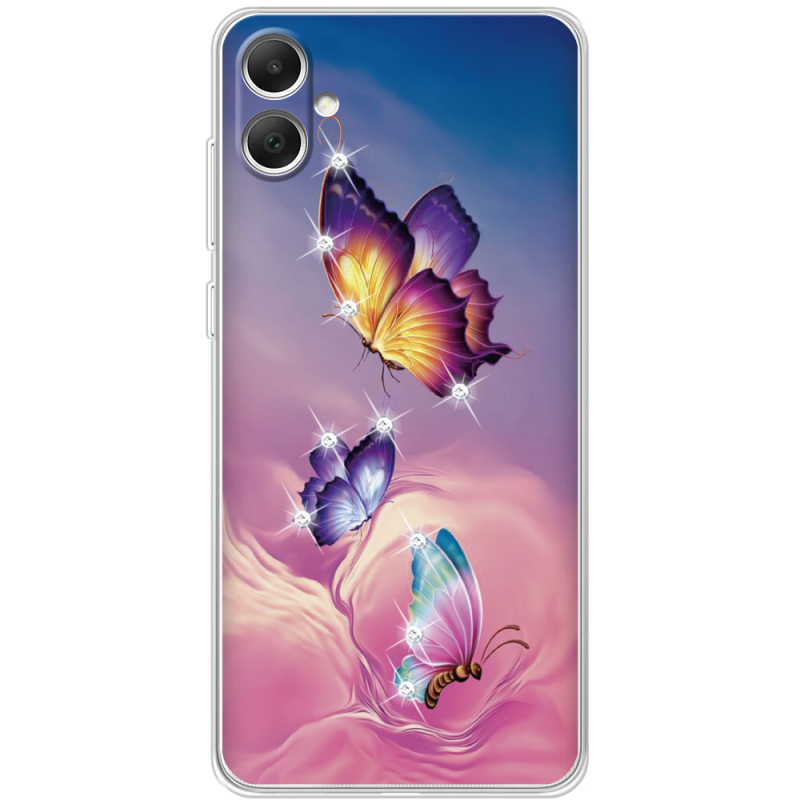 Чехол со стразами Samsung Galaxy A05 (A055) Butterflies