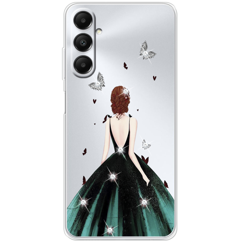 Чехол со стразами BoxFace Samsung Galaxy A05s (A057) Girl in the green dress