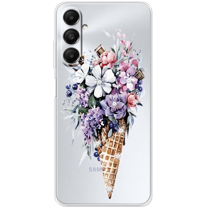 Чехол со стразами BoxFace Samsung Galaxy A05s (A057) Ice Cream Flowers