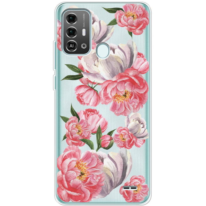 Прозрачный чехол BoxFace ZTE Blade A53 Pro Peony Watercolor Style