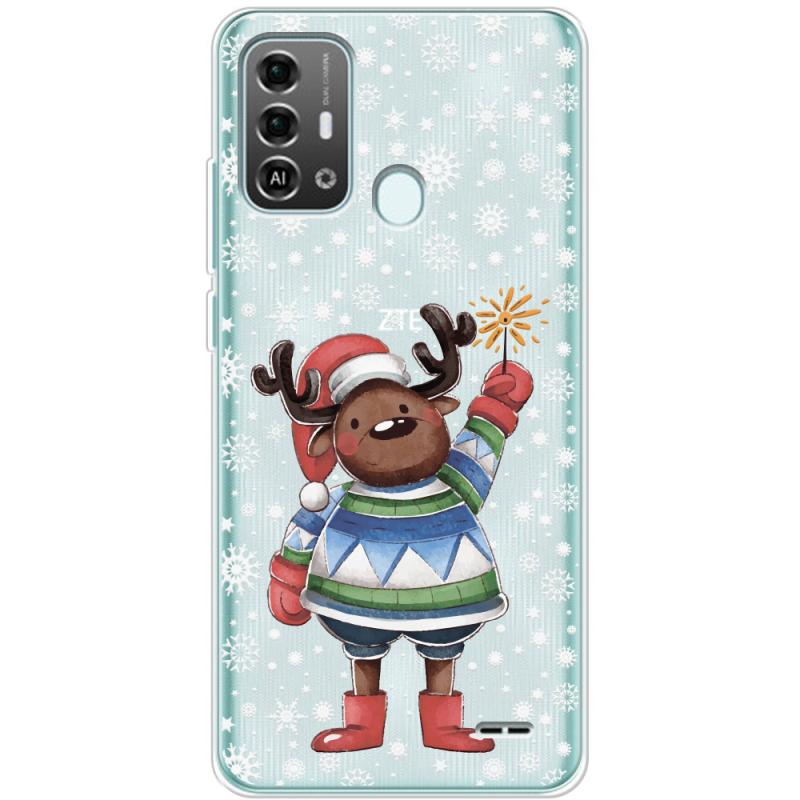 Прозрачный чехол BoxFace ZTE Blade A53 Pro Christmas Deer with Snow