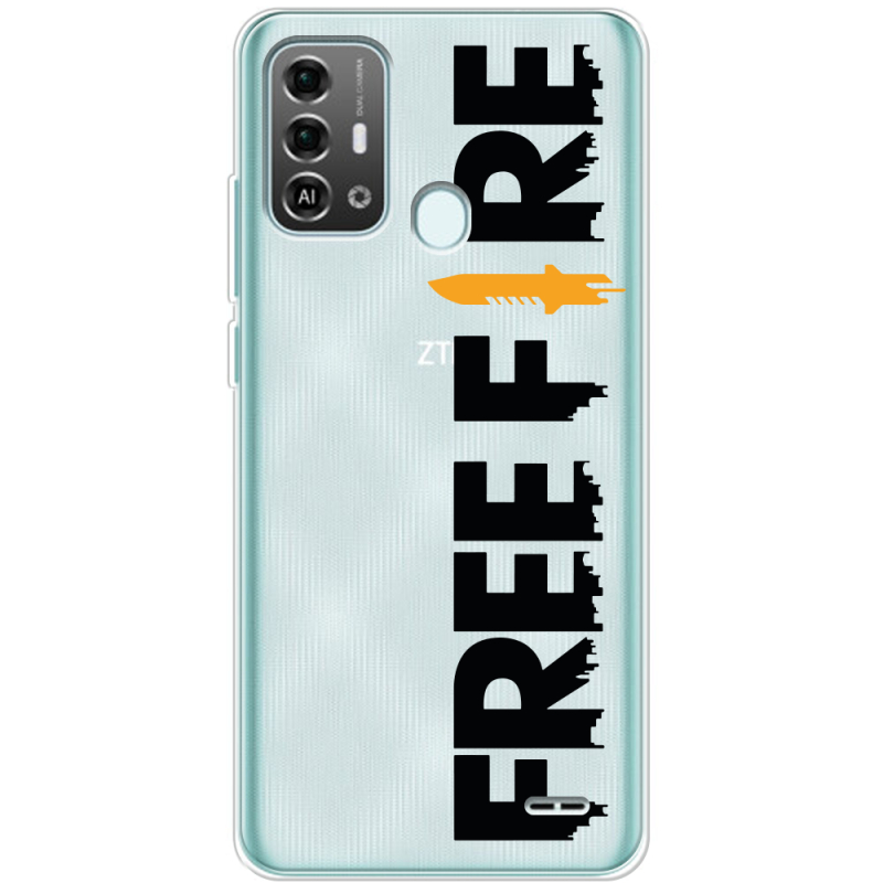 Прозрачный чехол BoxFace ZTE Blade A53 Pro Free Fire Black Logo