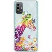 Прозрачный чехол BoxFace ZTE Blade A53 Pro Colorful Giraffe