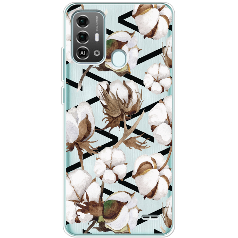 Прозрачный чехол BoxFace ZTE Blade A53 Pro Cotton flowers