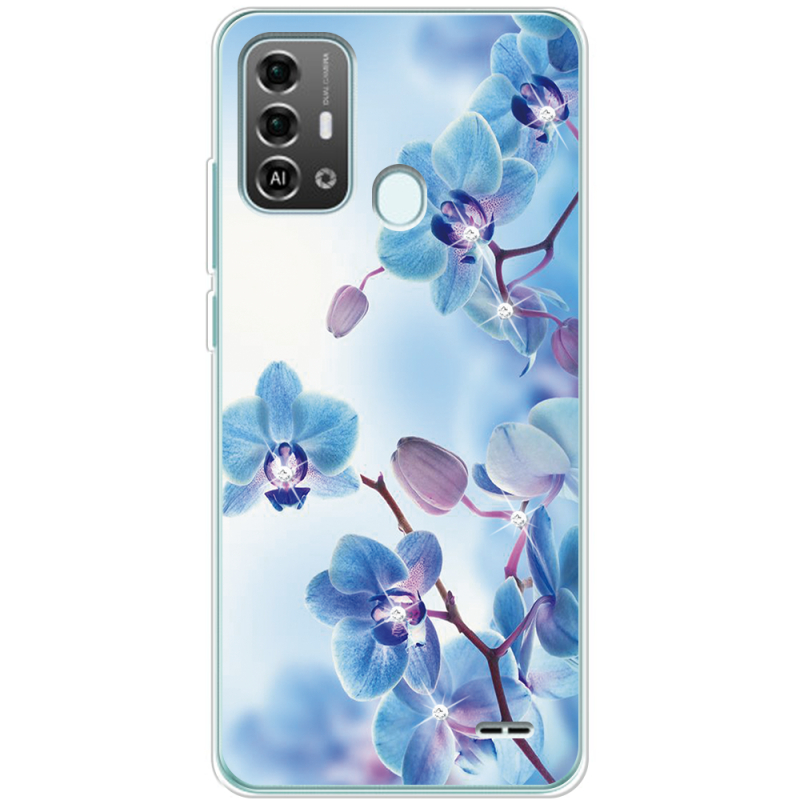 Чехол со стразами ZTE Blade A53 Pro Orchids