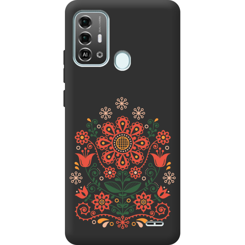 Черный чехол BoxFace ZTE Blade A53 Pro Ukrainian Ornament