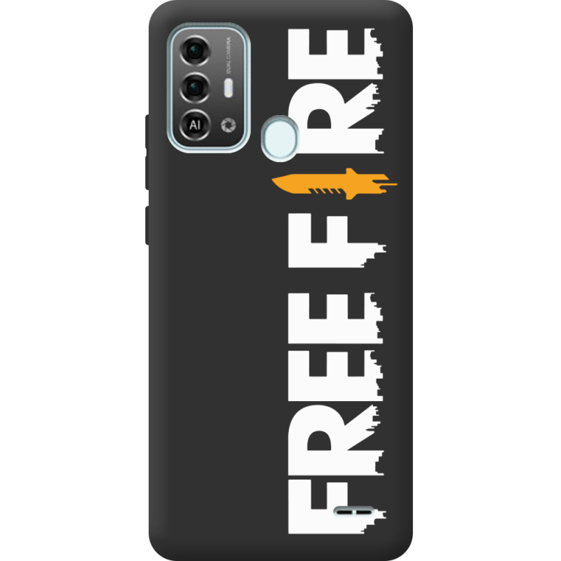 Черный чехол BoxFace ZTE Blade A53 Pro Free Fire White Logo